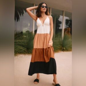 Anthropologie The Raya Colorblock Maxi Dress Size Medium